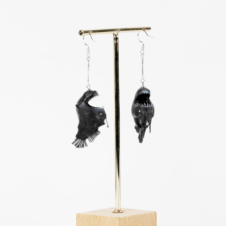 Anglerfish Earrings - Hand Painted, 3D Printed.