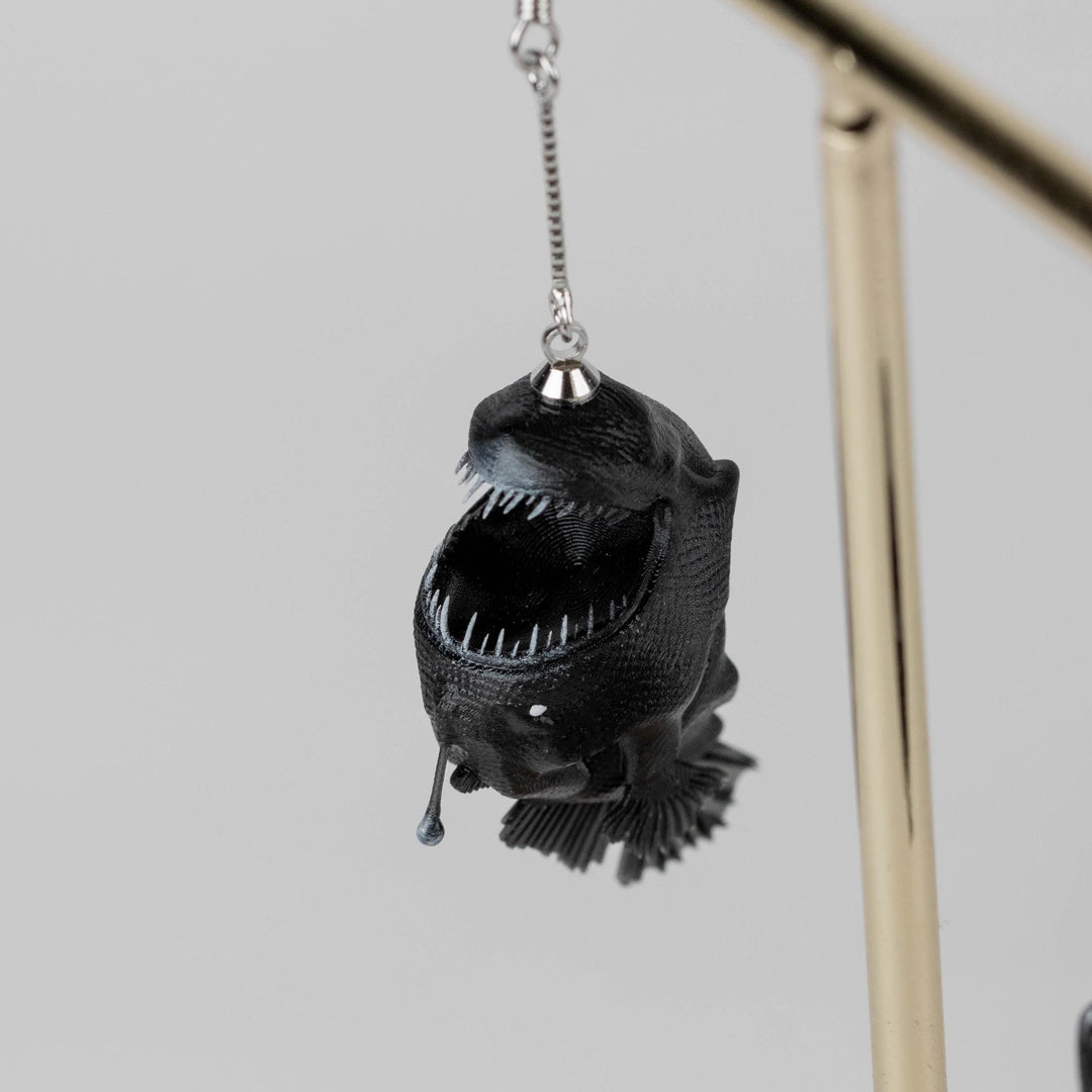 Anglerfish Earrings - Hand Painted, 3D Printed.