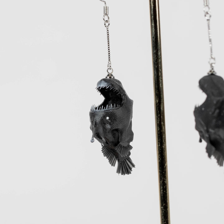 Anglerfish Earrings - Hand Painted, 3D Printed.